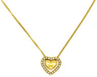 BRUNO Necklace Double heart with rhinestones gold - Necklace