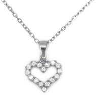BRUNO Necklace Heart outline with rhinestones - Necklace