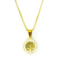 BRUNO Necklace Tree of Life with rhinestones gold (S3831) - Necklace