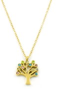 BRUNO Necklace Tree of Life with rhinestones gold (S3844) - Necklace
