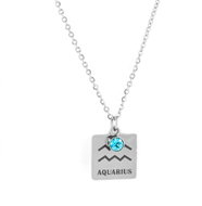 BRUNO Zodiac sign Aquarius necklace with rhinestone - Necklace