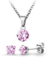 BRUNO Set with rhinestones Pink - Jewellery Gift Set