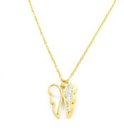 Bruno angel wings with white gold stones - Necklace