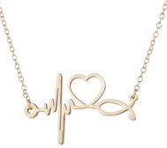 Bruno stethoscope, ECG curve gold - Necklace