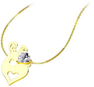 Bruno reindeer with a heart gold - Necklace