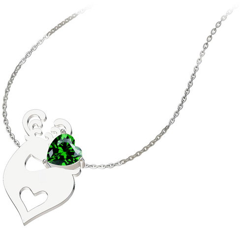 Bruno green reindeer with heart Main image Bruno green reindeer with heart - Necklace - Main image