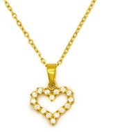 Bruno heart with rhinestones gold - Necklace