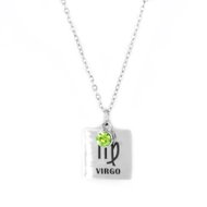 Bruno Virgo zodiac sign necklace with a stone - Necklace