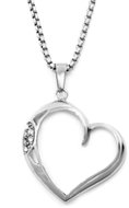 Bruno heart pendant with crystals + chain - Necklace