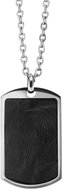 Bruno military (dog) tag pendant with print black + chain - Necklace
