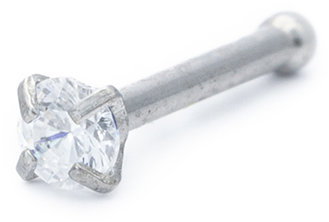 Bruno Straight nose cap with rhinestone 0,2 cm - Piercing - Main image