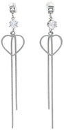 Bruno Long dangle earrings HEART with rhinestone - Earrings