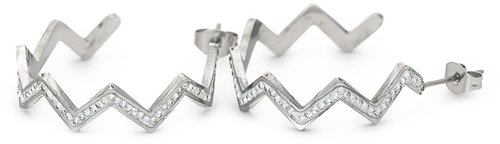 Bruno Earrings CIK-CAK open rings with rhinestones - Earrings - Main image