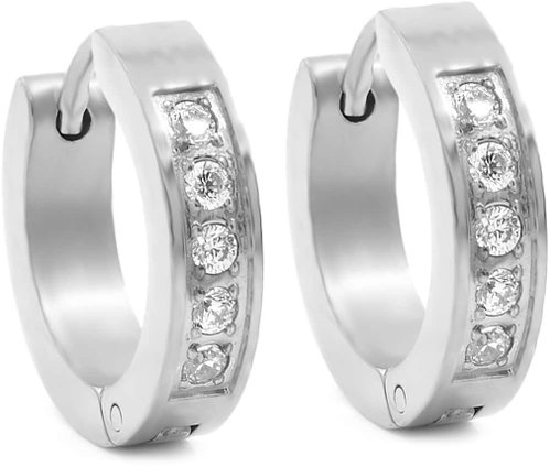 Bruno Earrings rings with rhinestones 1,6 cm - Earrings - Main image