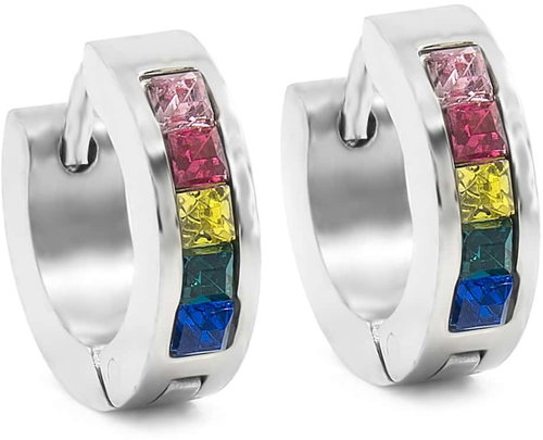 Bruno Earrings rings with rhinestones, coloured - Earrings - Main image