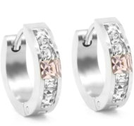 Bruno Earrings rings with rhinestones, pink - Earrings