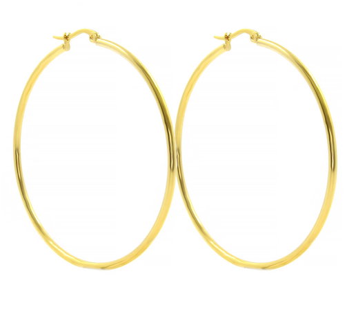 Bruno Earrings circles gold 5,5 cm - Earrings - Main image