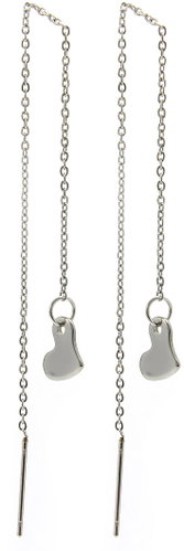 Bruno Stringing chain earrings HEART - Earrings - Main image