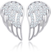 Bruno Earrings with crystals ANGEL WINGS ( Ag 925/1000, 3 g) - Earrings