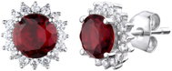 Bruno Earrings with cubic zirconia FLOWER red ( Ag 925/1000, 3 g) - Earrings