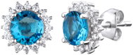 Bruno Earrings with cubic zirconia FLOWER blue ( Ag 925/1000, 3 g) - Earrings
