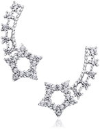 Bruno Longitudinal earrings with cubic zirconia STAR ( Ag 925/1000, 3 g) - Earrings