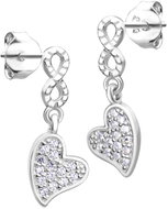 Bruno Hanging earrings with cubic zirconia HEART ( Ag 925/1000, 3 g) - Earrings