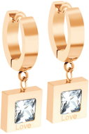 Bruno dangle earrings QUADRET with rose gold stone - Earrings