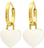 Bruno Pendant earrings FULL HEART gold, white - Earrings