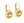 Earrings gold with rhinestones