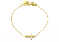 BRUNO Delicate bracelet CROSS with stones GOLD - Bracelet