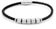 BRUNO Leather bracelet with stones black - Bracelet