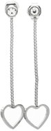 BRUNO HEART OUTLINE long drop earrings with a stone - Earrings