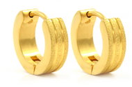 BRUNO GOLD sandblasted hoop earrings, width 0.4cm - Earrings