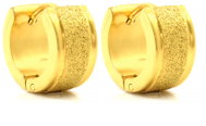 BRUNO GOLD sandblasted hoop earrings, width 0.7cm - Earrings