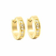 BRUNO Hoops with crystals 1.6 cm GOLD - Earrings