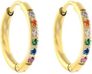 BRUNO Gold coloured hoop earrings with gems, width 0.2cm - Earrings