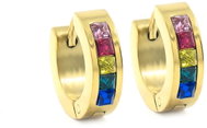BRUNO GOLD coloured hoop earrings with gems, width 0.4cm - Earrings
