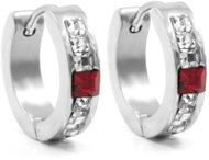 BRUNO red hoop earrings with stones - Earrings