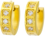 BRUNO GOLD stone hoop earrings, width 0.4cm - Earrings