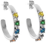 BRUNO colourful hoop earrings with stones - Earrings