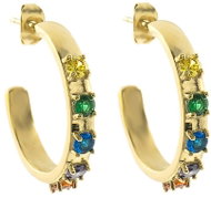 BRUNO GOLD coloured hoop earrings with stones - Earrings