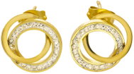 BRUNO GOLD linked hoop earrings with crystals - Earrings