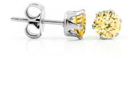 BRUNO Earrings with 0.4cm CHAMPAGNE crystal - Earrings