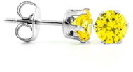 BRUNO earrings with yellow stone 0.4cm - Earrings