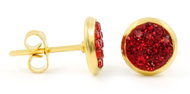 BRUNO Earrings with red GOLD stones - Earrings