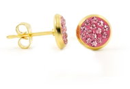 BRUNO earrings with pink stones GOLD - Earrings