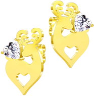 BRUNO Reindeer with HEART GOLD earrings - Earrings