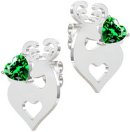 BRUNO green REINDEER with a HEART earrings - Earrings
