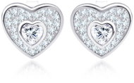 BRUNO Sterling Silver DOUBLE HEART Earrings with Zirconia (Ag 925/1000, 1g) - Earrings